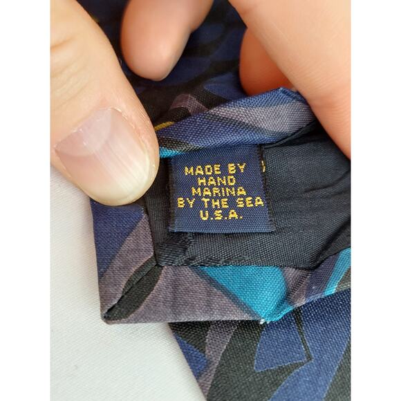 Mulberry Thai Silks Men's Abstract Geometric Colorful Tie - Picture 3 of 6